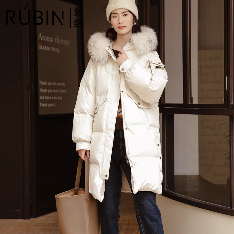 冬季时尚长款羽绒服女韩版知性优雅保暖外套