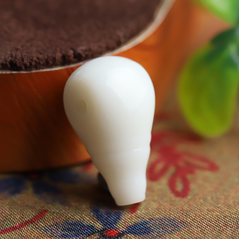 米达料和田白玉三通10mm西施壶器文玩配饰星月菩提配饰