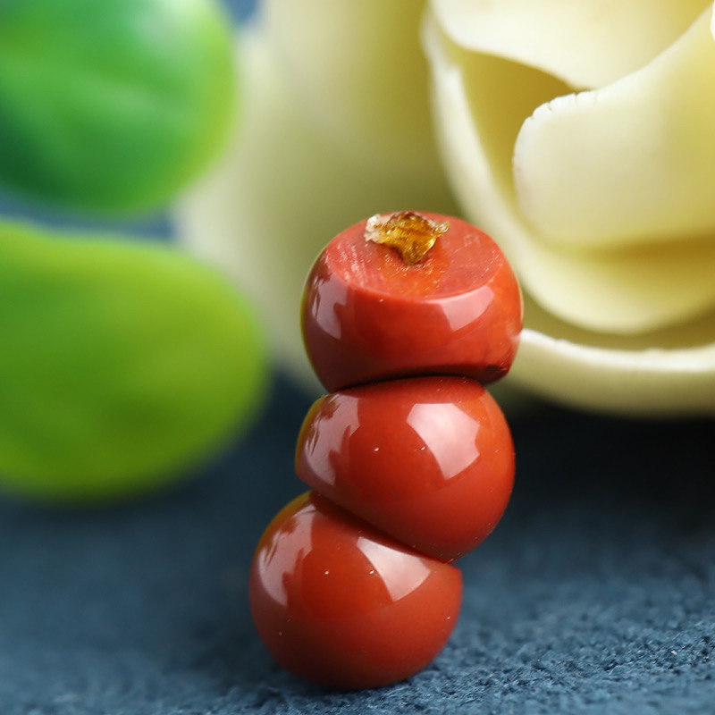 川料满肉柿子红玛瑙大肠6mm手串百搭文玩配饰星月菩提配珠