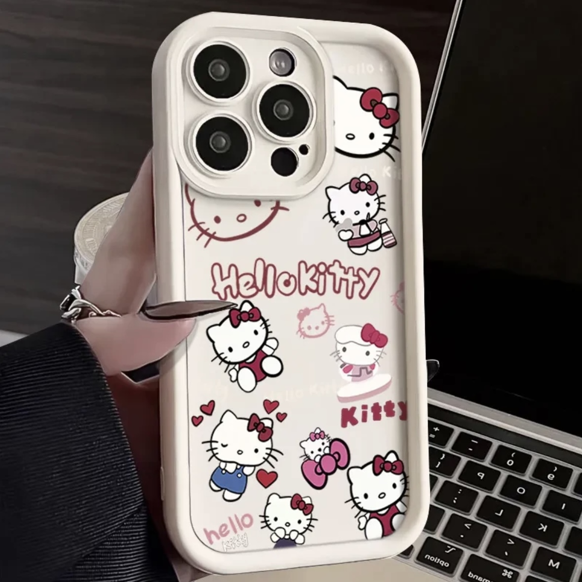 网红可爱KT猫苹果15promax手机壳女iPhone14/12/13pro防摔xr软78p