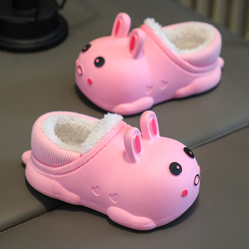 宝宝防水棉鞋冬季爆款卡通小兔子棉拖小孩子女童保暖舒适软底棉鞋