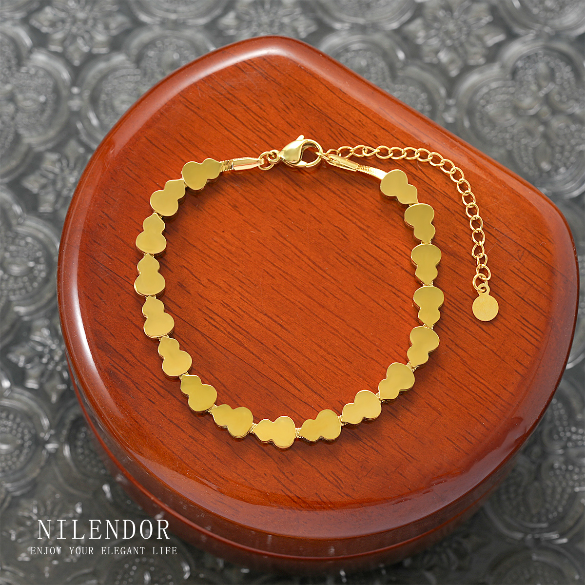 NILENDOR/昵兰 钛钢手链 SL-22轻奢时尚气质立体葫芦小众百搭手链