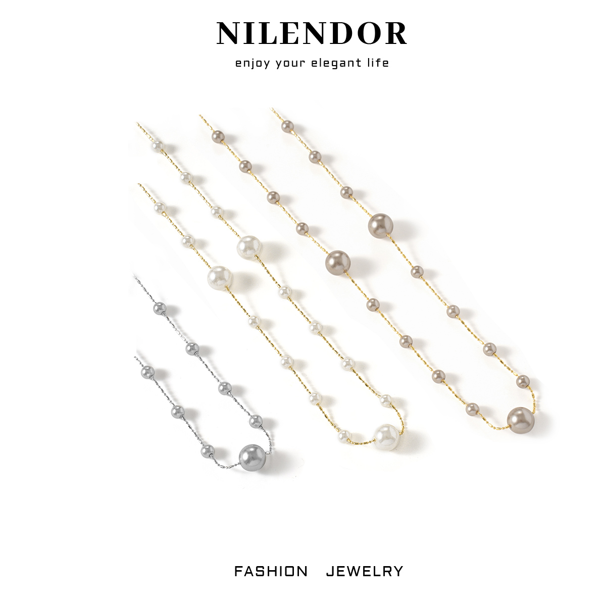 NILENDOR/昵兰XL-404时尚百搭气质珠珠毛衣链项链