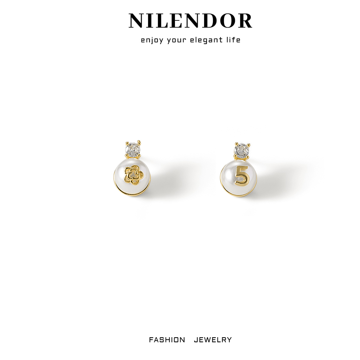 铜合金合成锆石耳饰 ES-291时尚气质山茶花耳钉