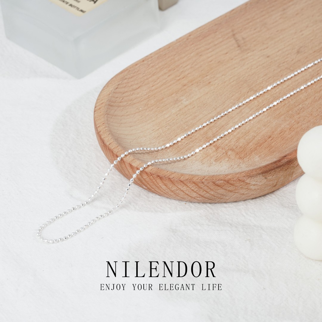 NILENDOR/昵兰 铜合金项链 XL-191时尚简约百搭小众圆珠素链项链