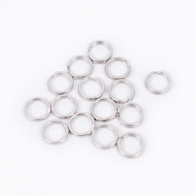 路亚压扁304不锈钢双圈转环路亚饵鱼钩连接器 鱼线防损圈垂钓用品