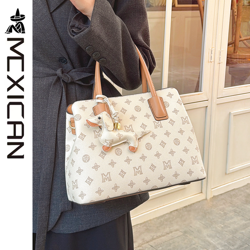 稻草人女包托特包包2025新款斜挎包女大容量高级印花通勤手提包