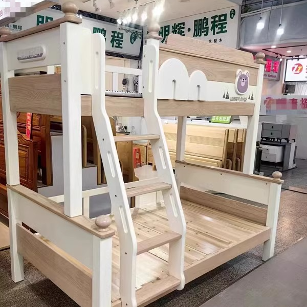白蜡木工艺儿童床子母床男孩女孩鲁班榫卯结构高低铺上下床双层床
