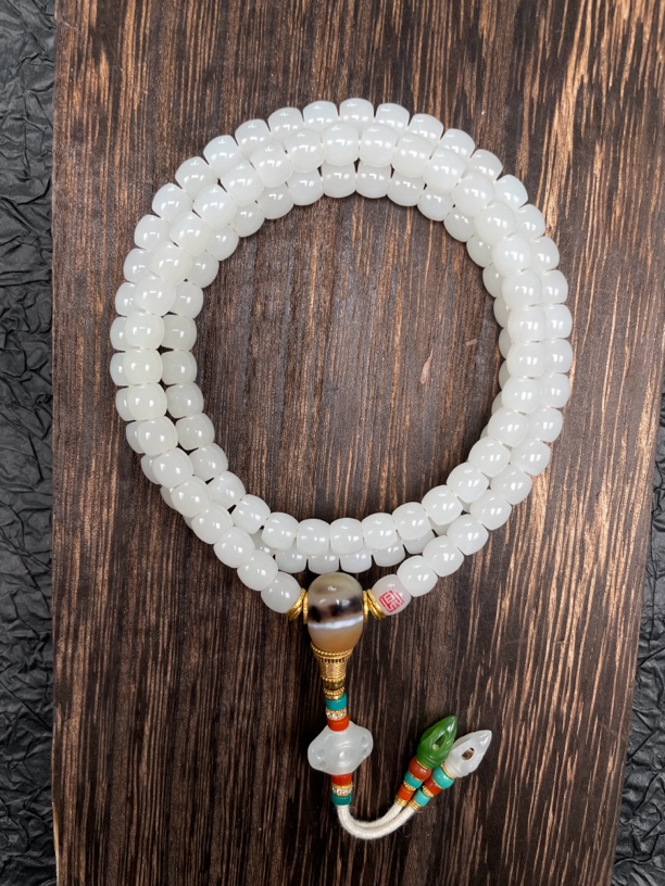 精工7mm白玉108脖挂