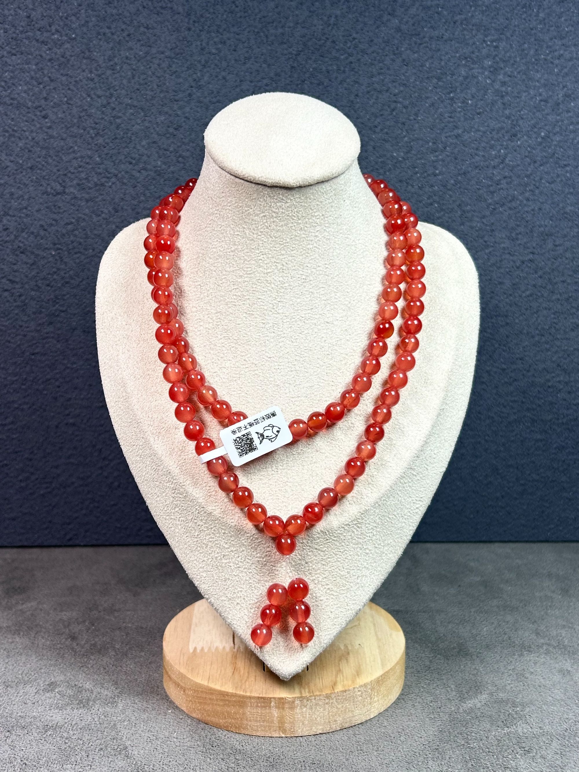 非金属树脂项链 （QYS）青鱼石项链 108~0.8珠B067