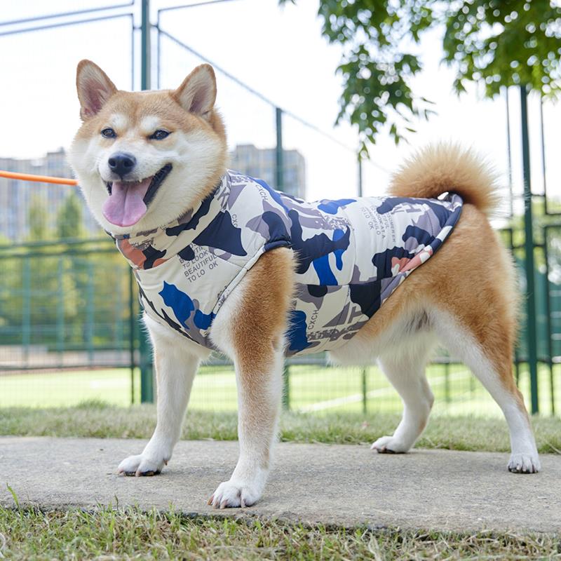狗狗衣服秋款带牵引绳柴犬柯基金毛中大型犬棉服泰迪小狗季衣