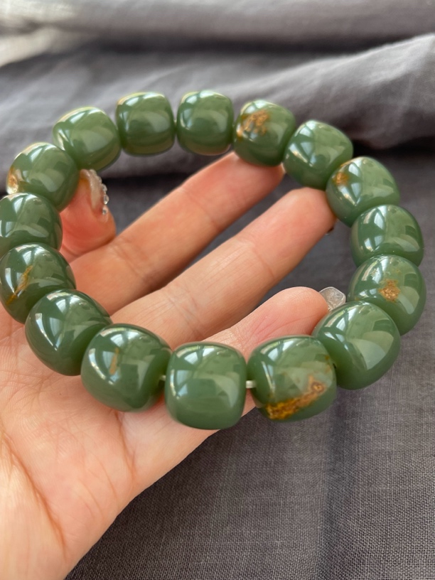 析木河磨玉老型珠手串，1314老型珠串