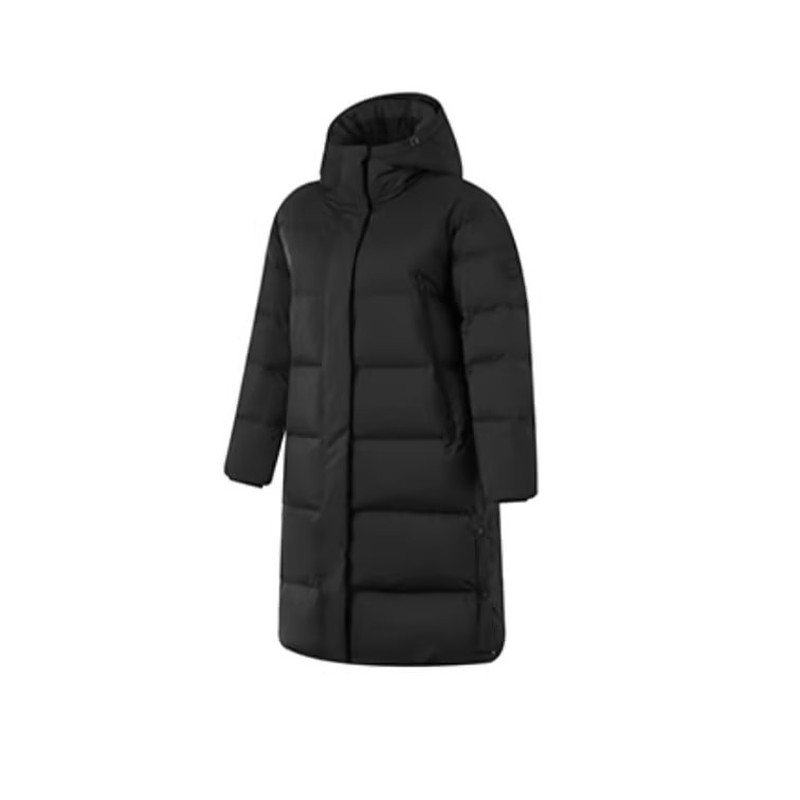 李宁 健身系列 防泼水立体裁剪80%鸭绒长羽绒服AYMU110-2
