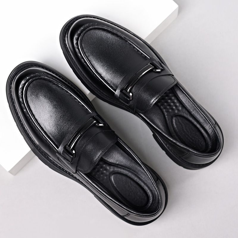 冬新款时尚 闲鞋2023新款乐福鞋男士一脚蹬休闲皮鞋男英伦开车豆