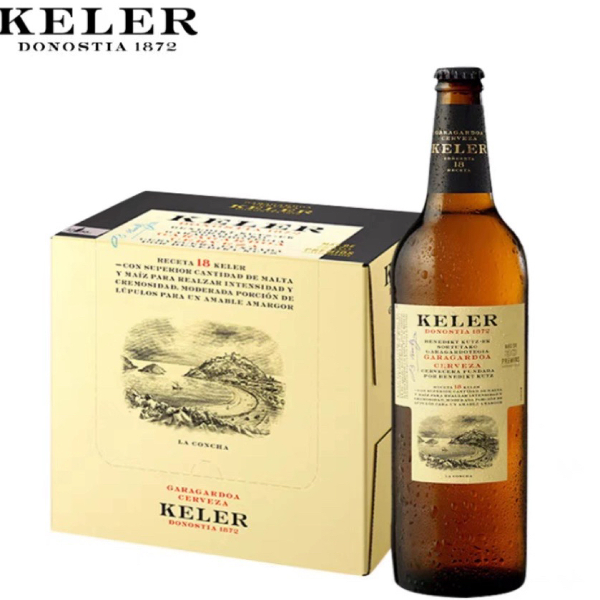 西班牙开勒12瓶660ml皮尔森啤酒畅饮型艾帝达姆出品