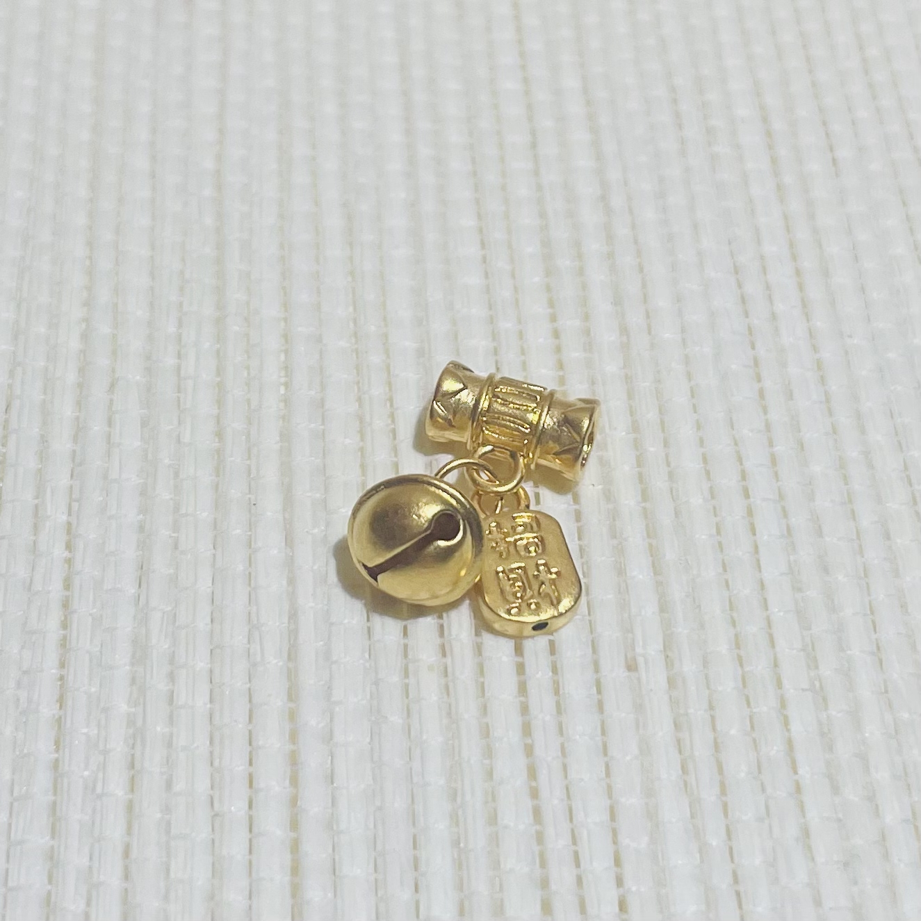 足金素色招财铃铛配件