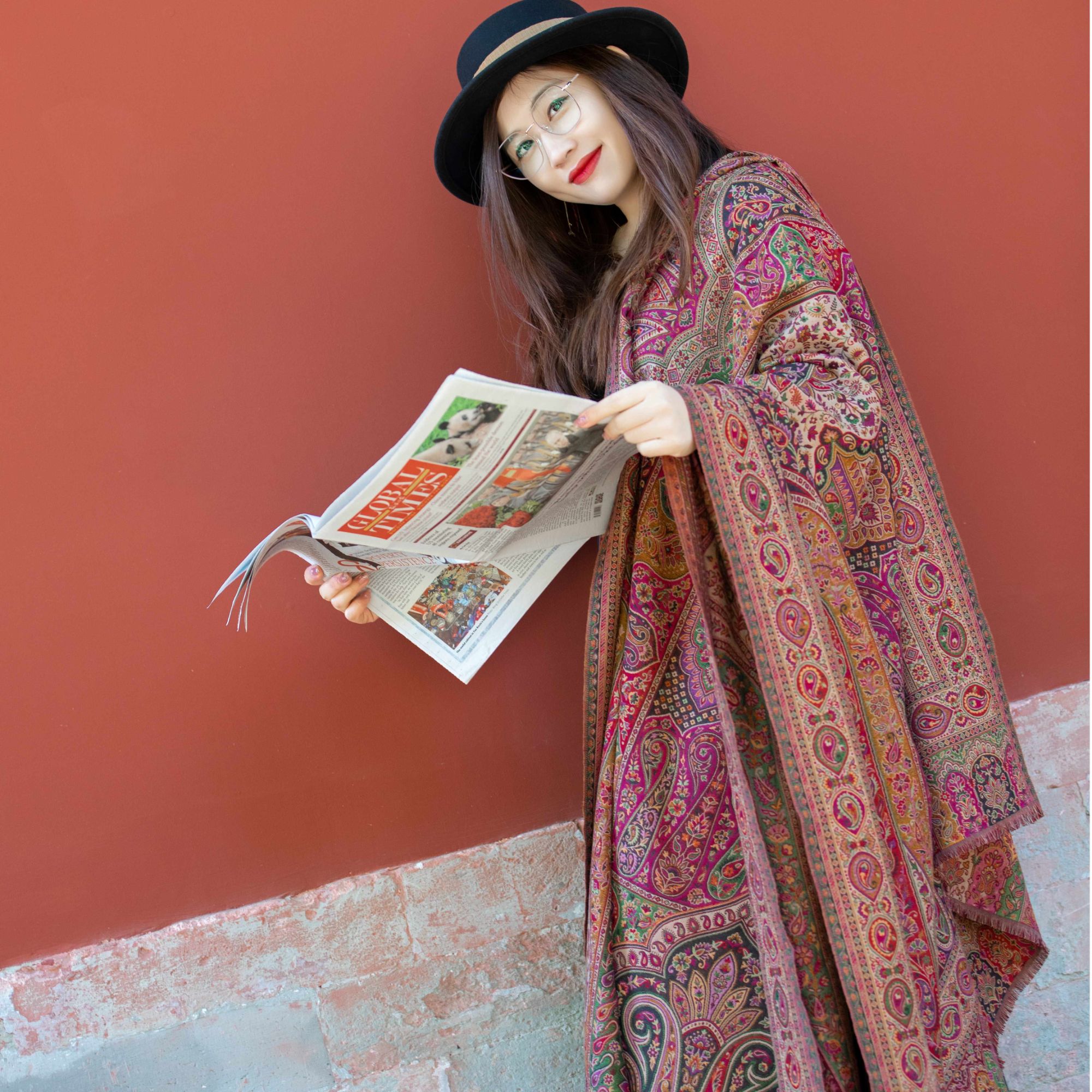 【直播专享】印度高支高密高克重721羊毛羊绒卡尼保暖披肩围巾