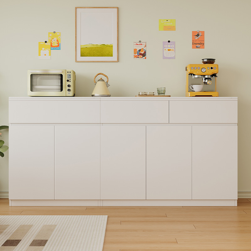 实木厨房餐边柜靠墙门厅现代简约白色客厅大容量岩板收纳储物柜子