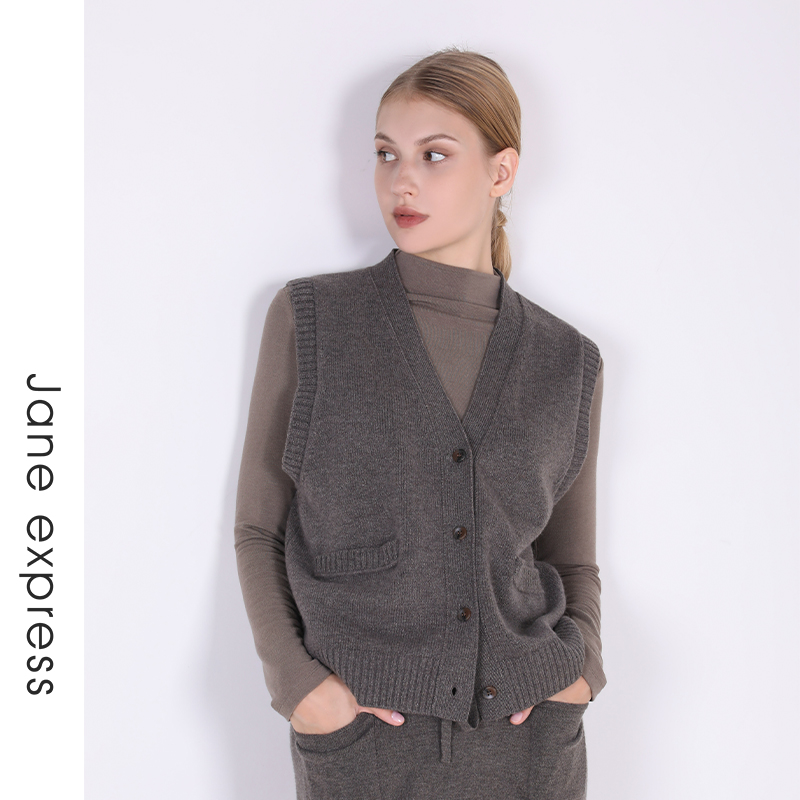 Jane express/简表达24年冬季新款针织衫打底衫百搭休闲DZZ43001