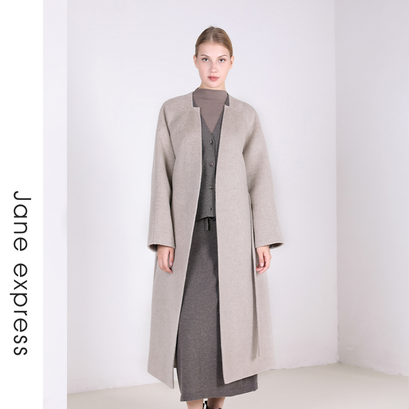 Jane express/简表达24年冬季新款时尚气质中长款大衣DDY43002
