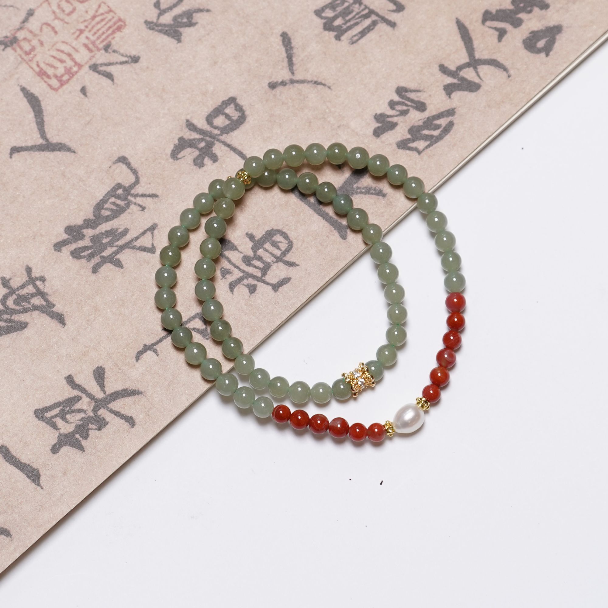 碧玉南红多圈手串ZC10A2023