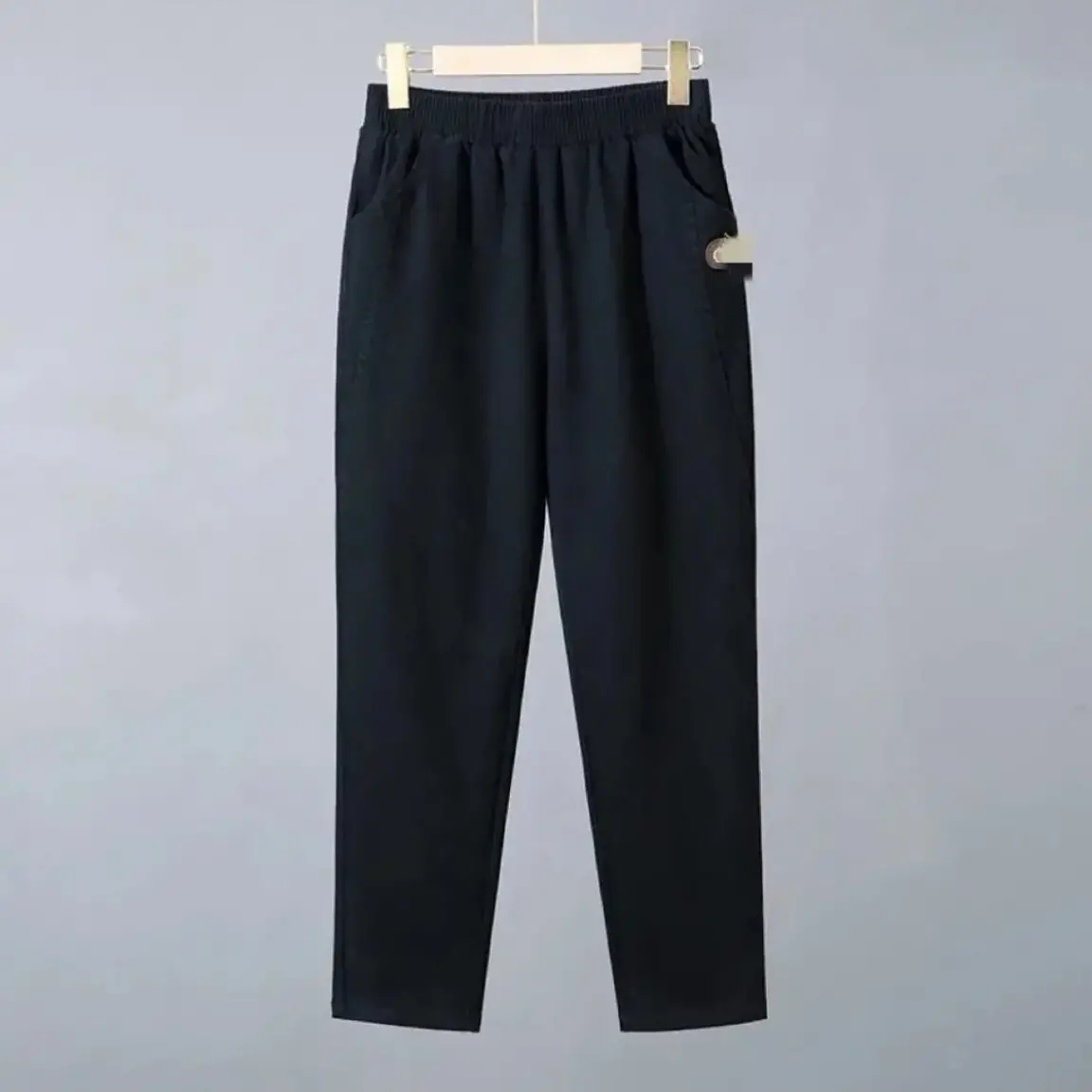2024初秋新款宽松九分裤休闲松紧裤子