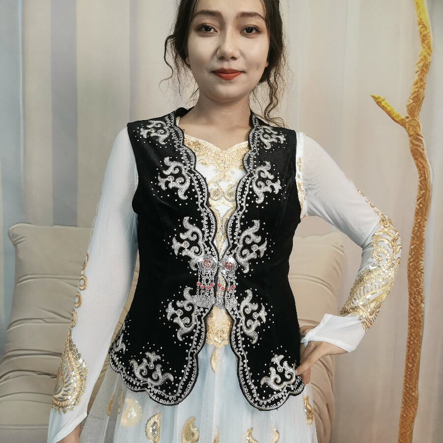 【新款】绣花金丝绒短款马甲显瘦百搭复古修身民族风网红春秋