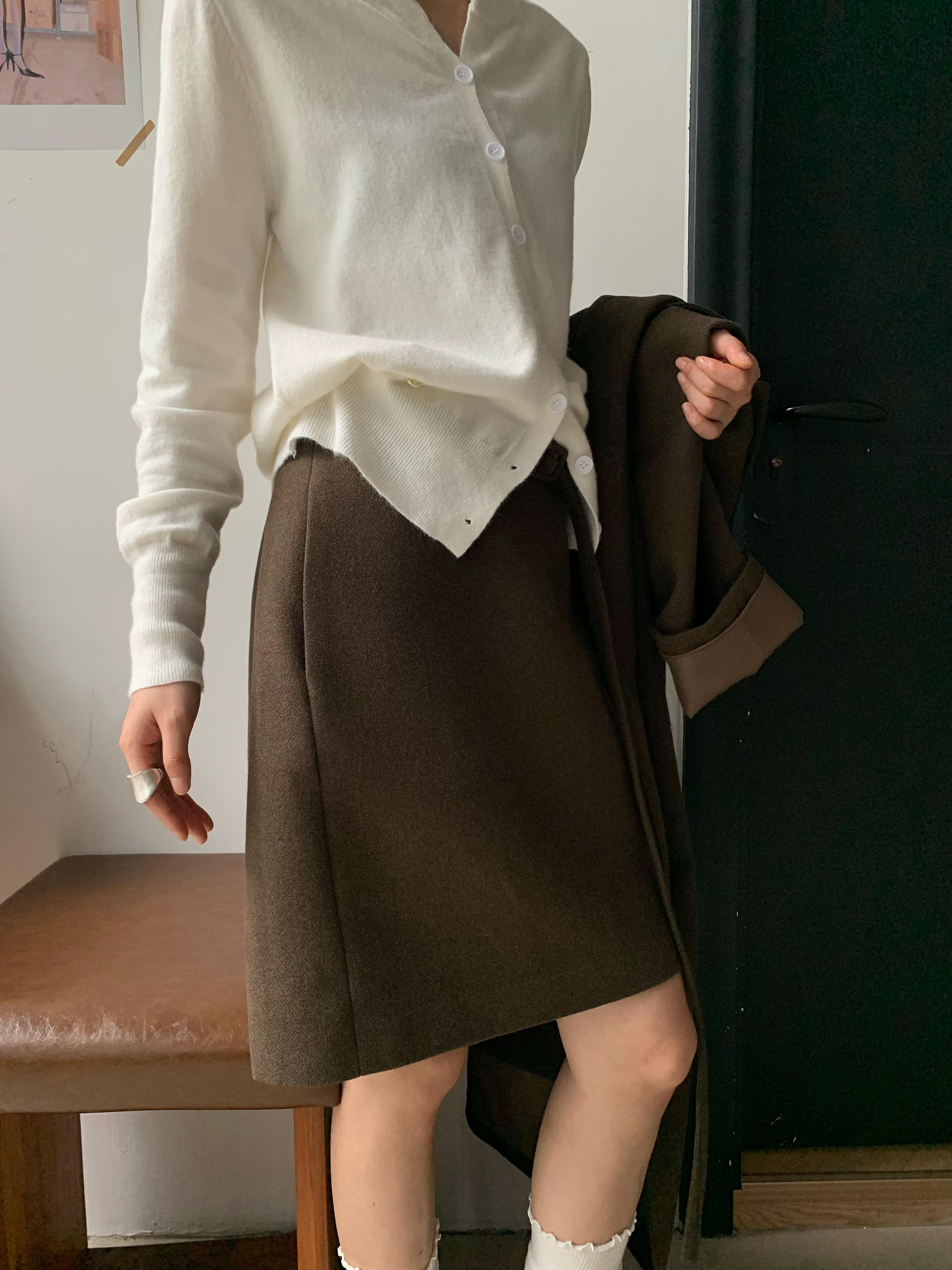 【梨形天菜】韩系极简显瘦遮胯半身裙 6C317