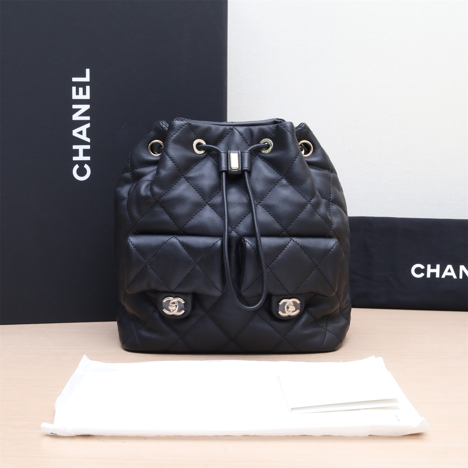 99新 Chanel/香奈儿 活动姑姑P24376085723B 双肩包 黑色