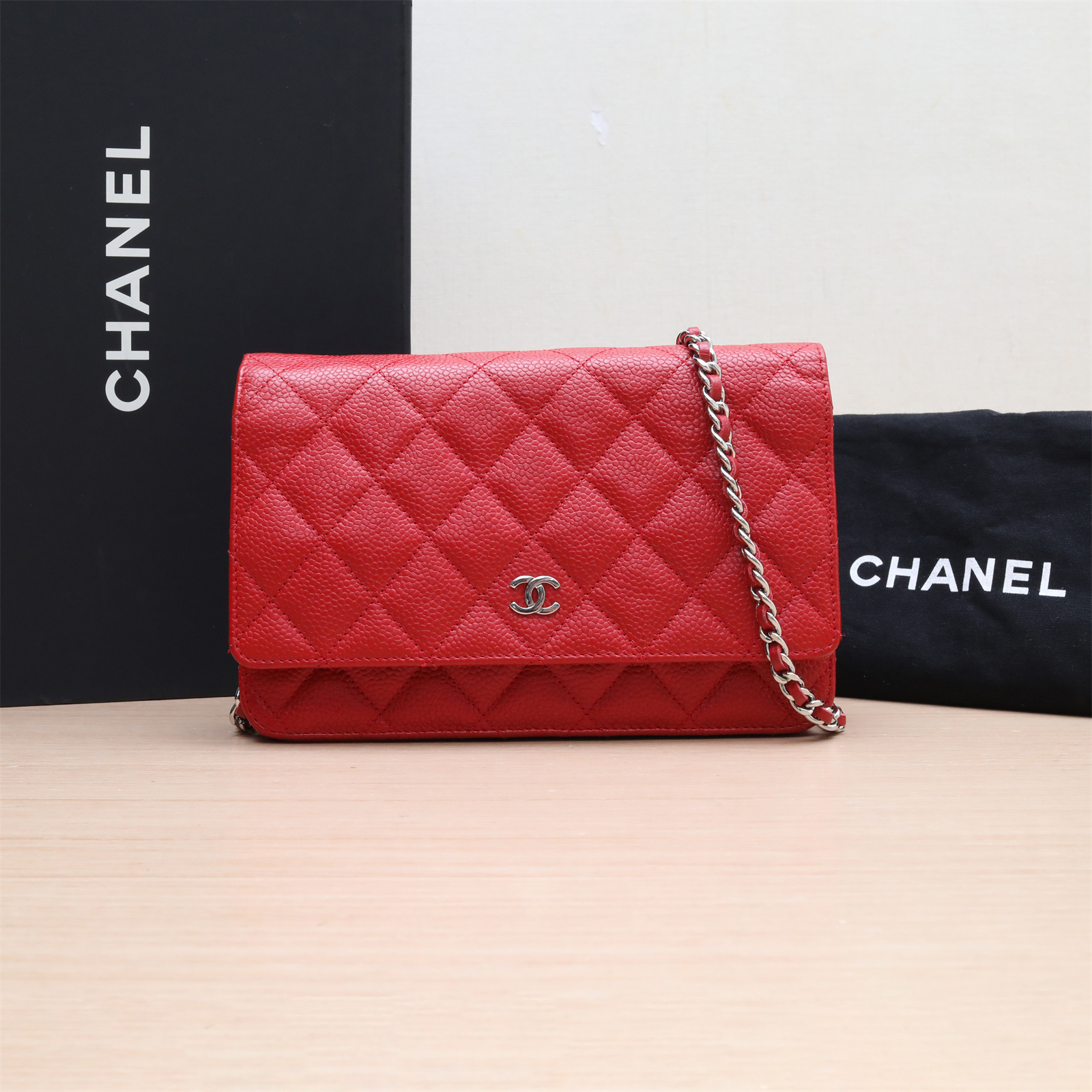 95新 Chanel/香奈儿 活动姑姑P234038572CF WOC 19cm 红色