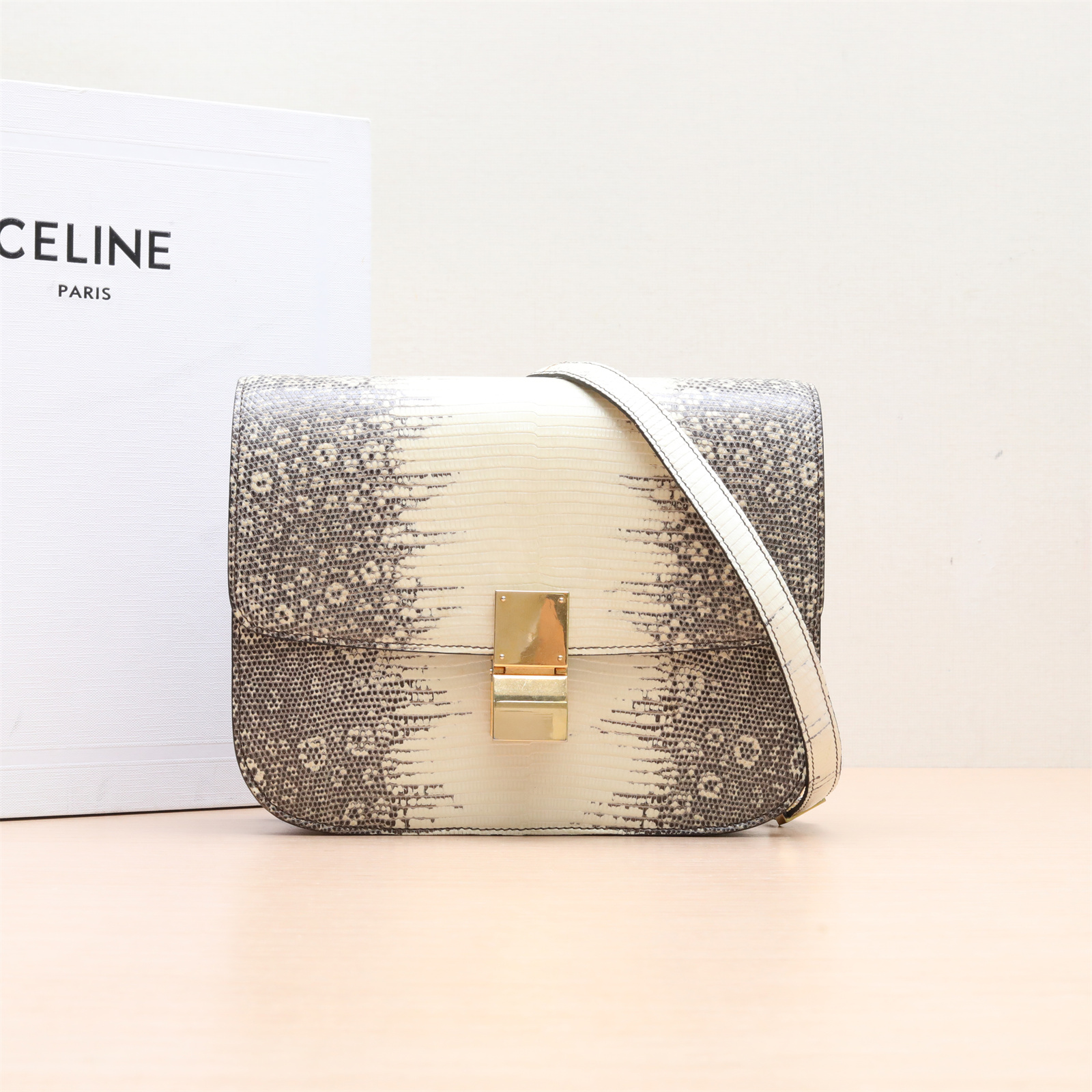 95新 Celine/思琳 小花姑姑P224929775Classic Box 中号 拼色包