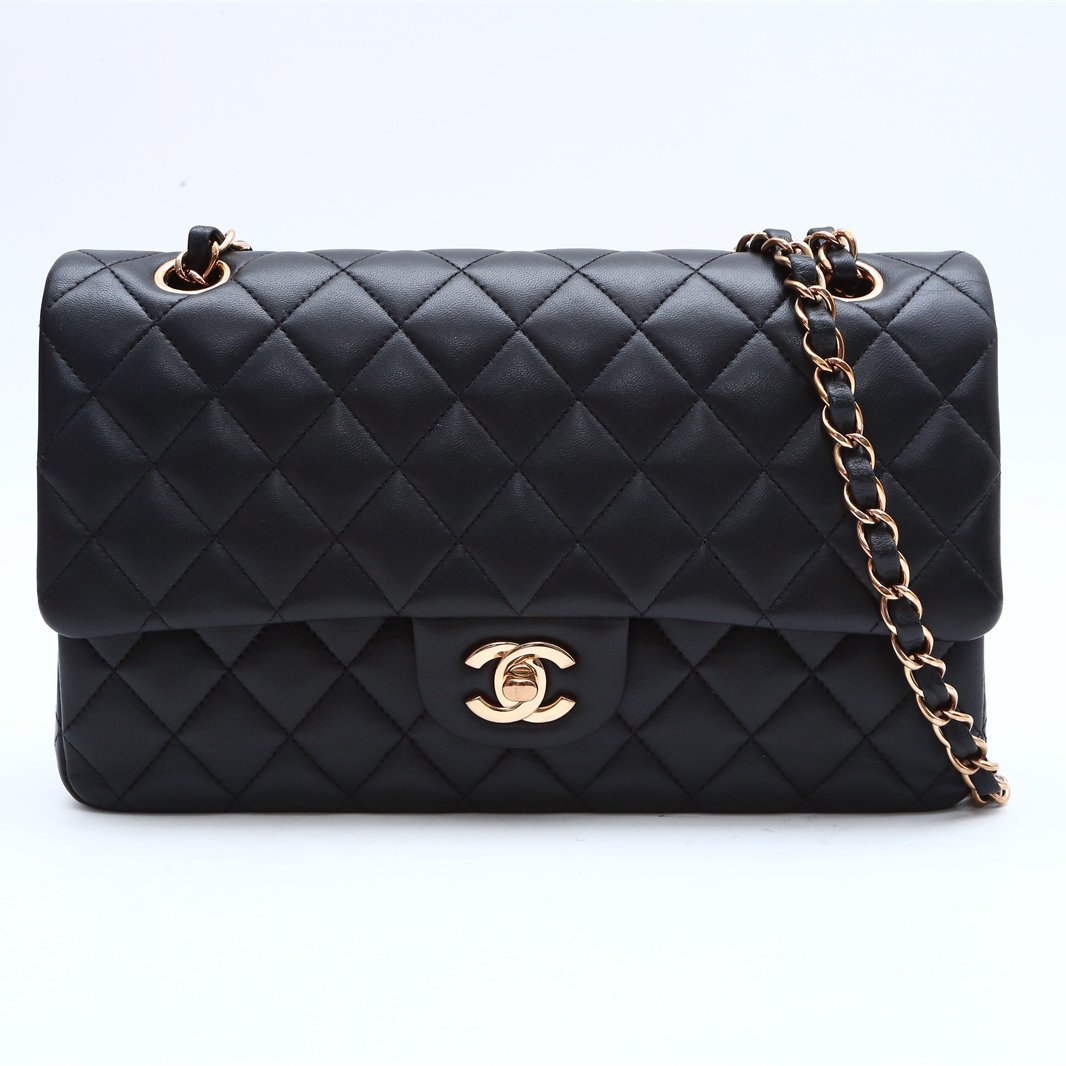 95新 Chanel/香奈儿 黑黑精选 930911CF 口盖包 中号 芯片 单肩包