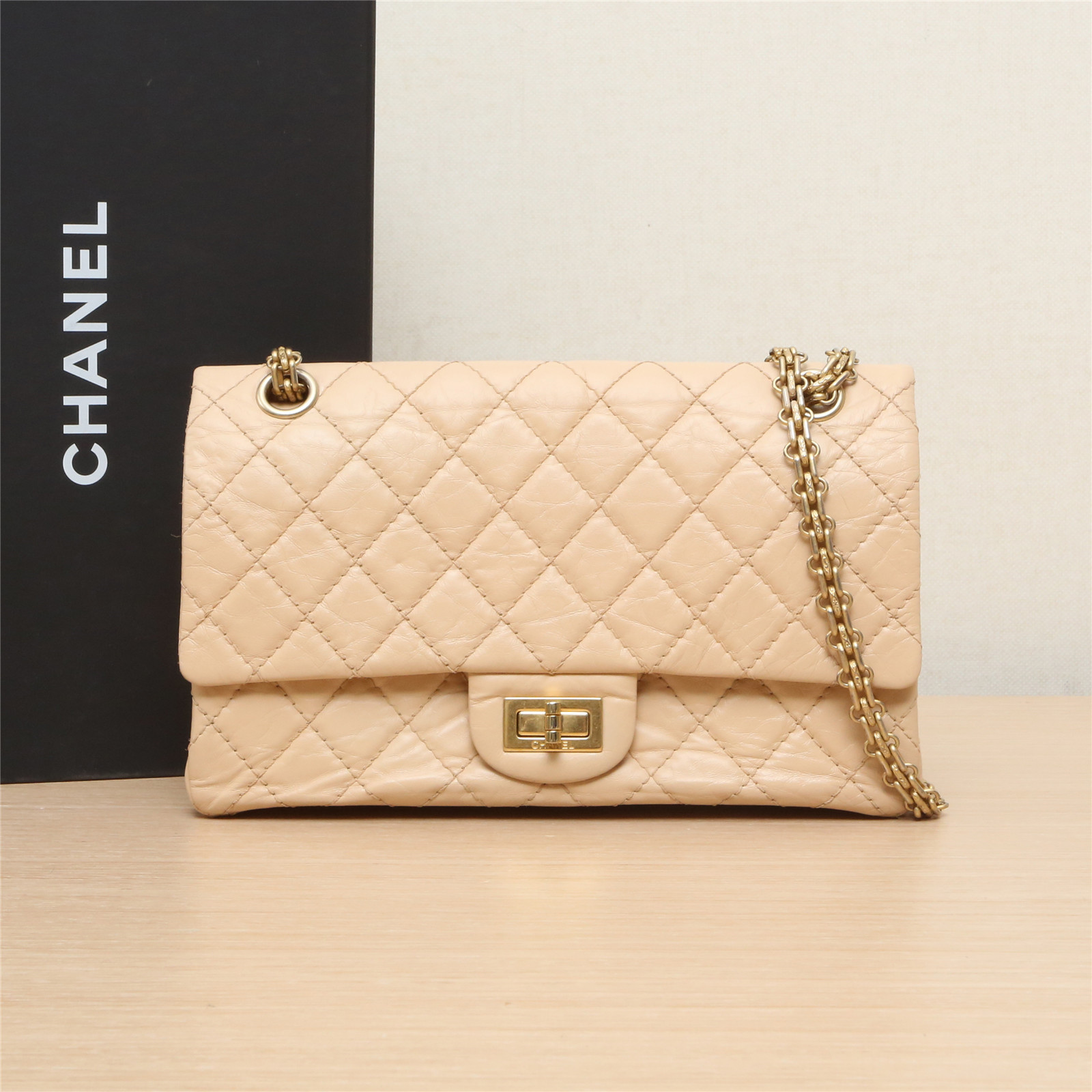 95新 Chanel/香奈儿 活动姑姑P2038570942.55 口盖包 小号 裸粉色