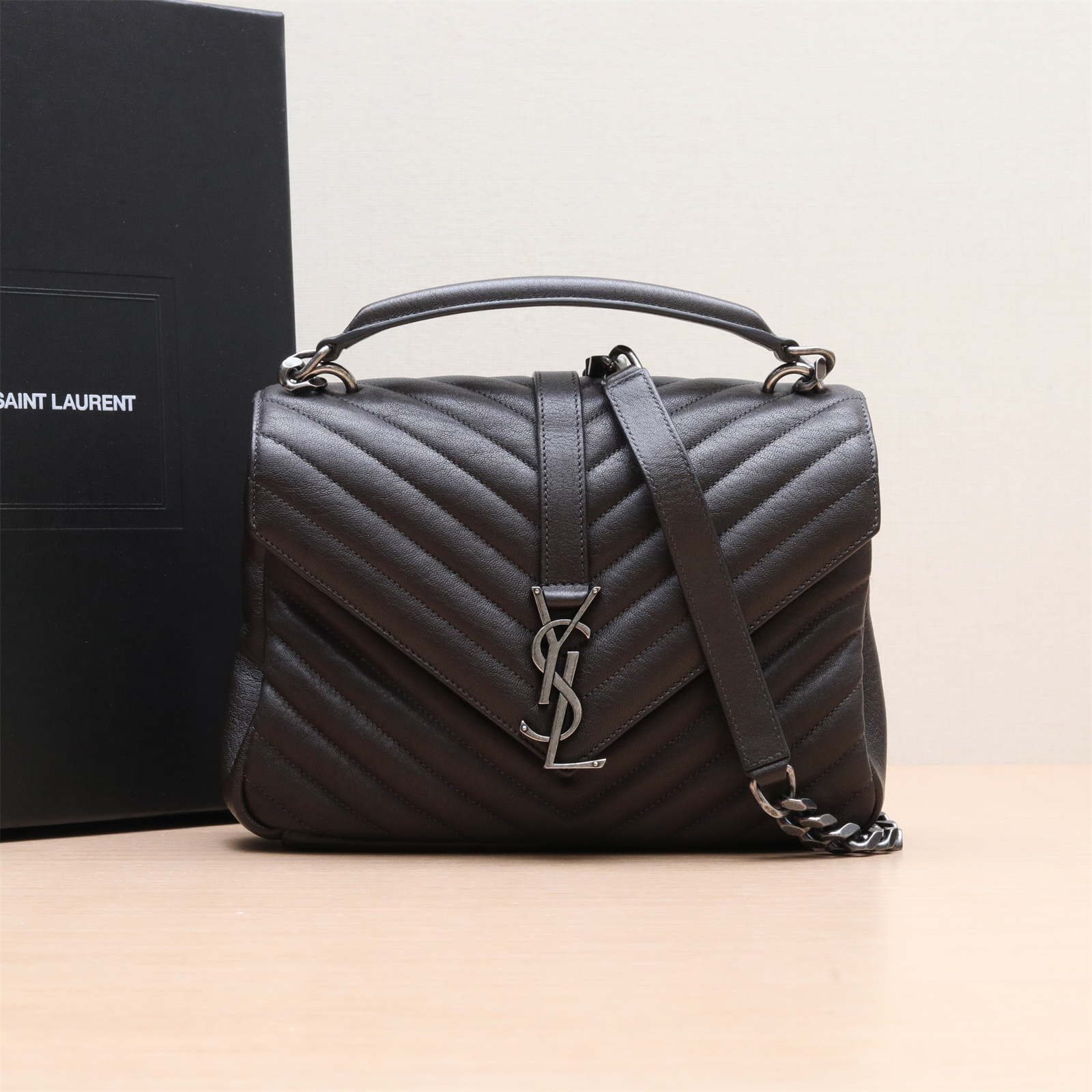 95新 YSL/圣罗兰 931228College 邮差 单肩包