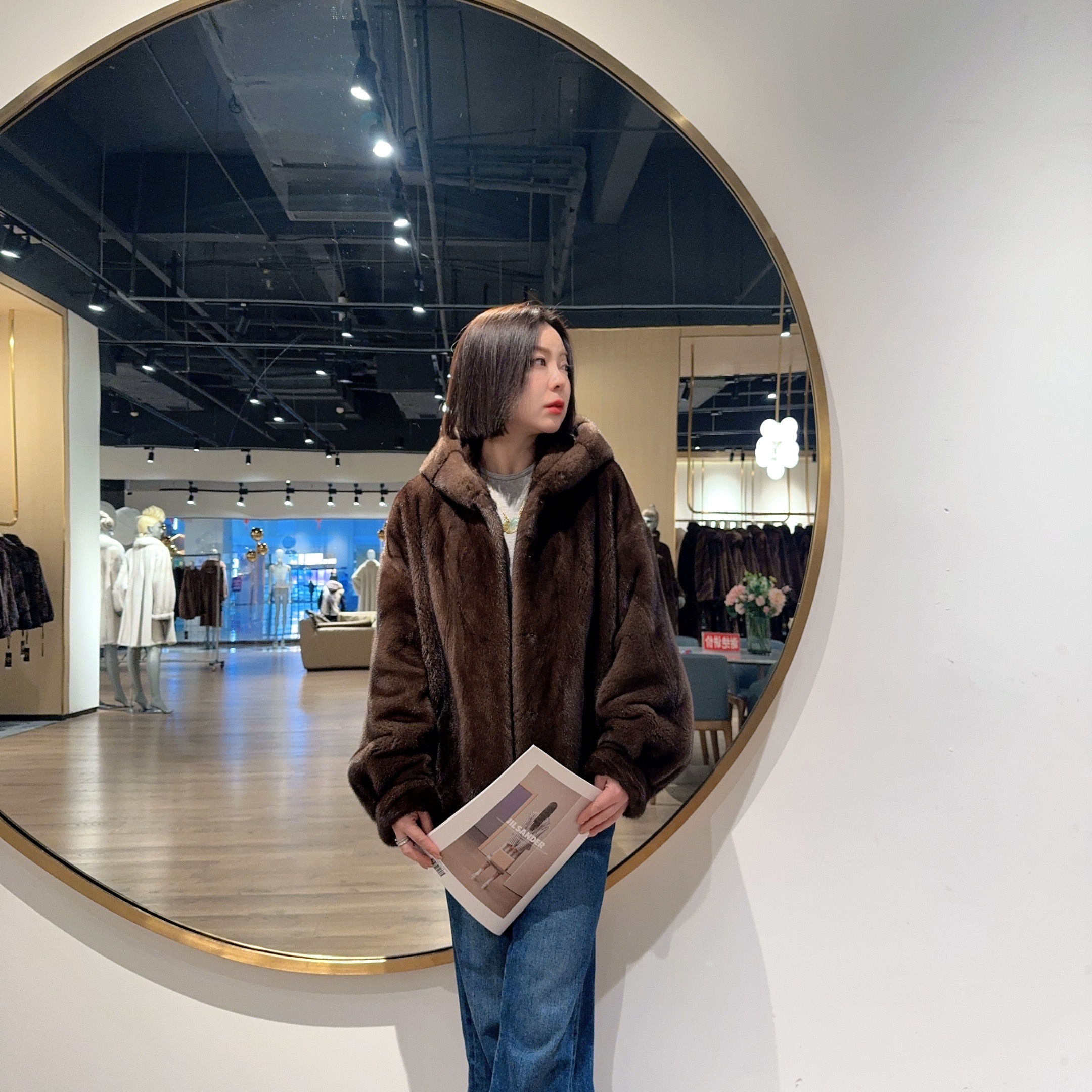 【塞罗兰】「忘忧岛」爆款过冬连帽夹克落肩貂皮外套皮草海宁貂皮夹克