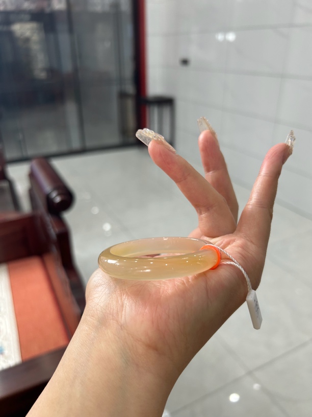 50.4圈口玛瑙手镯橘色正圈天然原矿保真（一物一图 新店促销）D4