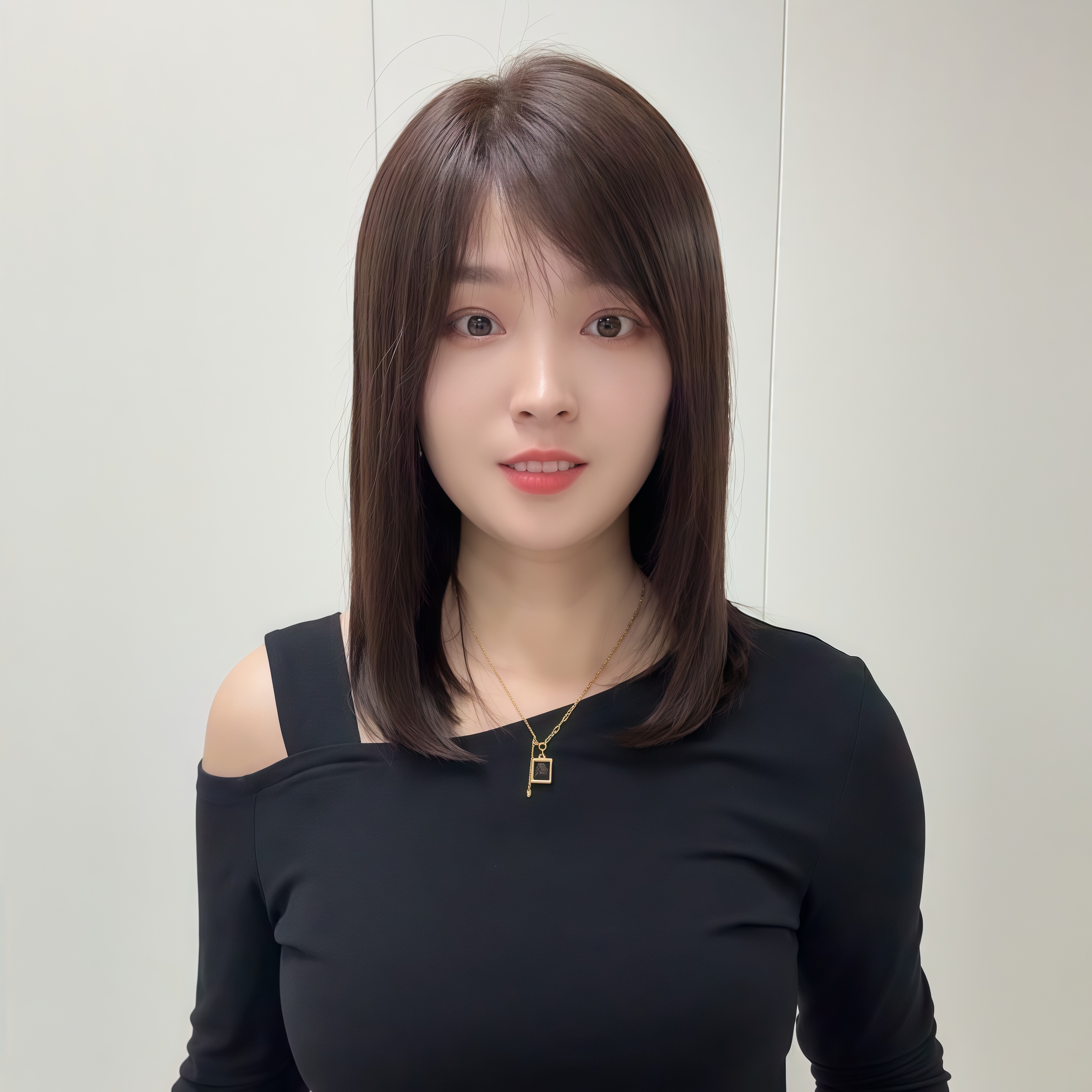 时尚锁骨发中分刘海全手工钩织真发全真人发时尚自然假发套
