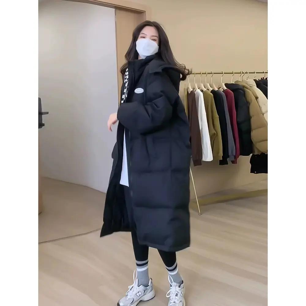 羽绒服服女中长款2023年新款oversize棉袄冬季面包服加厚棉