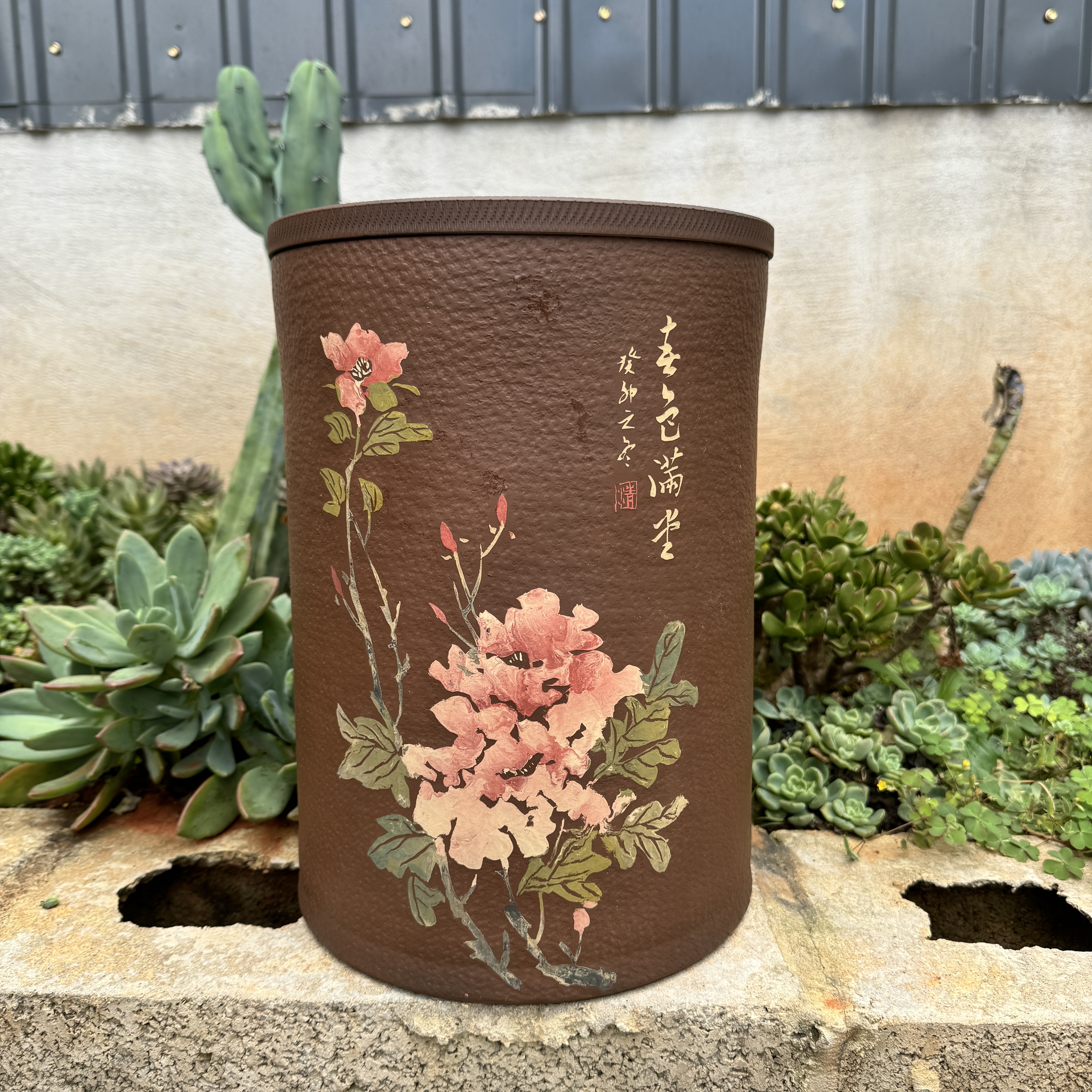 【滇匠】正宗云南建水紫陶锤纹阴刻阳填茶叶罐存茶罐茶缸