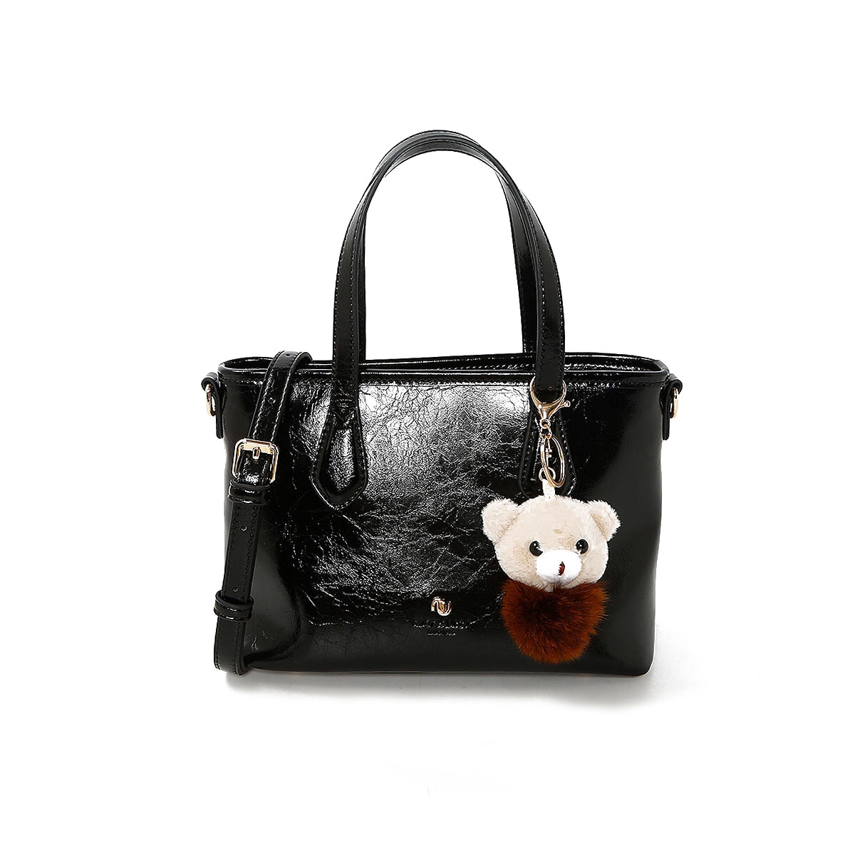 MONALISA/蒙娜丽莎休闲轻奢时尚百搭黑色复古单女士肩包手提包包.