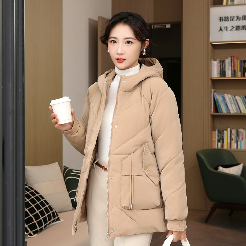 时尚中长款棉服棉衣洋气女款加厚冬装外套新款大衣保暖棉袄116