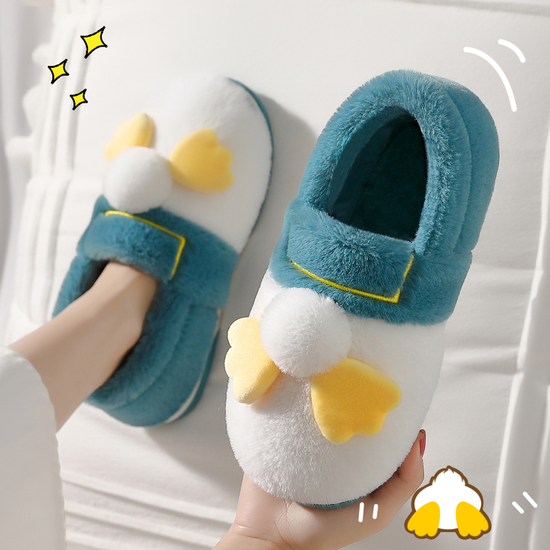可爱棉拖鞋女冬季包跟室内家居家防滑厚底情侣保暖毛毛绒棉鞋女士