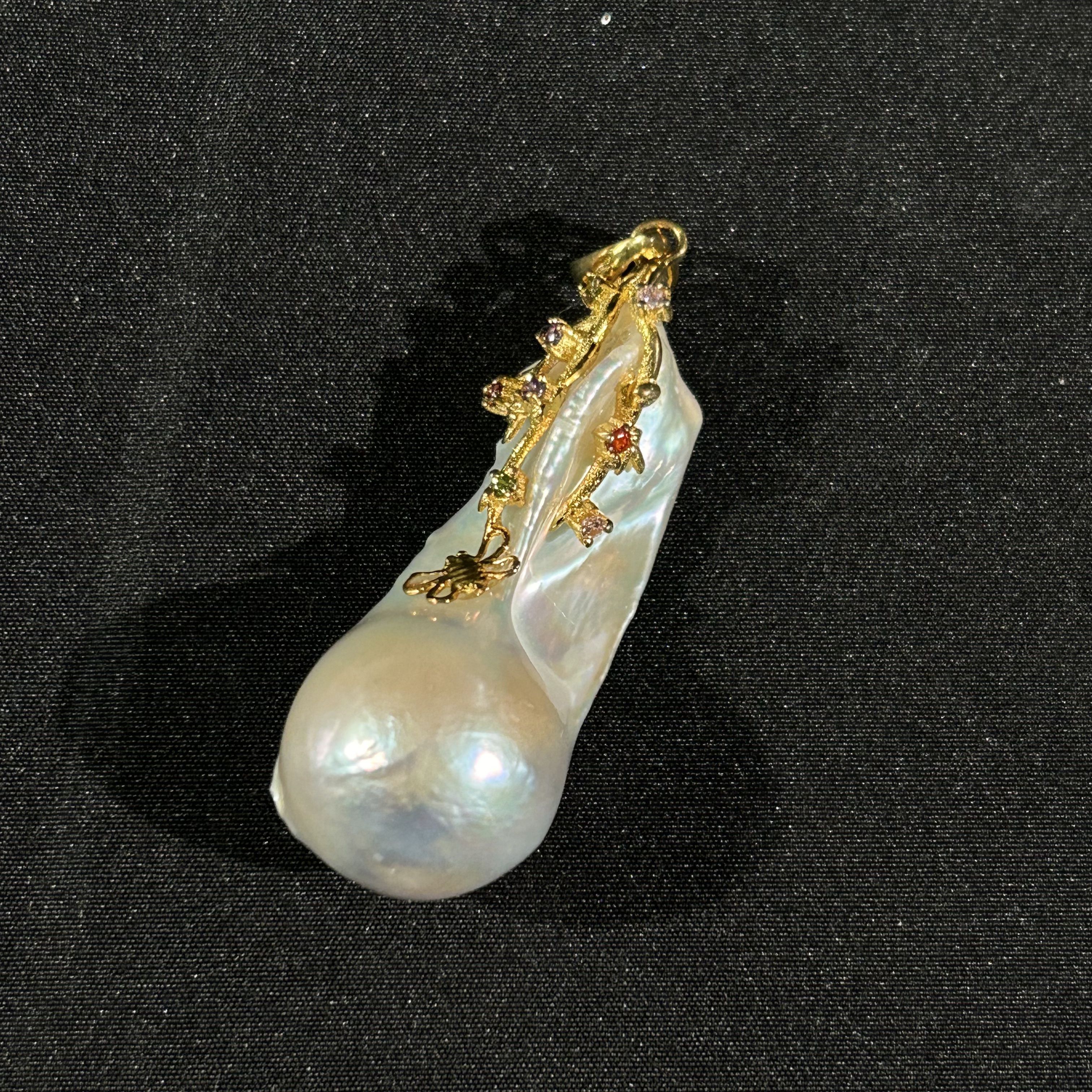 【618大促】香港王老板-巴洛克珍珠镶嵌吊坠a446