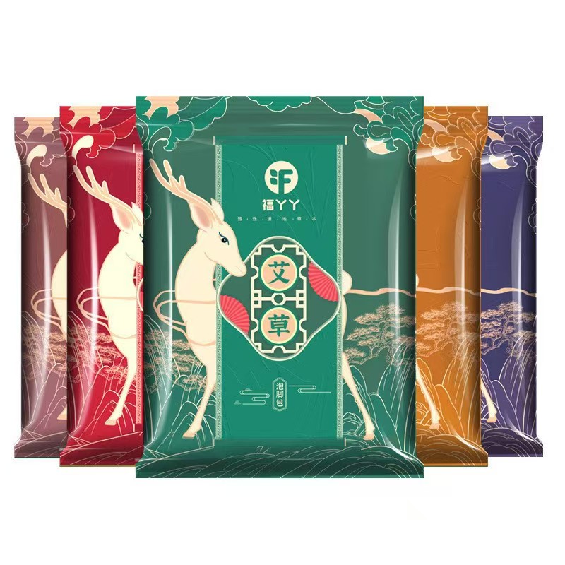 1包三十袋福YY足浴包艾草老姜红花益母草草本泡脚包随机发