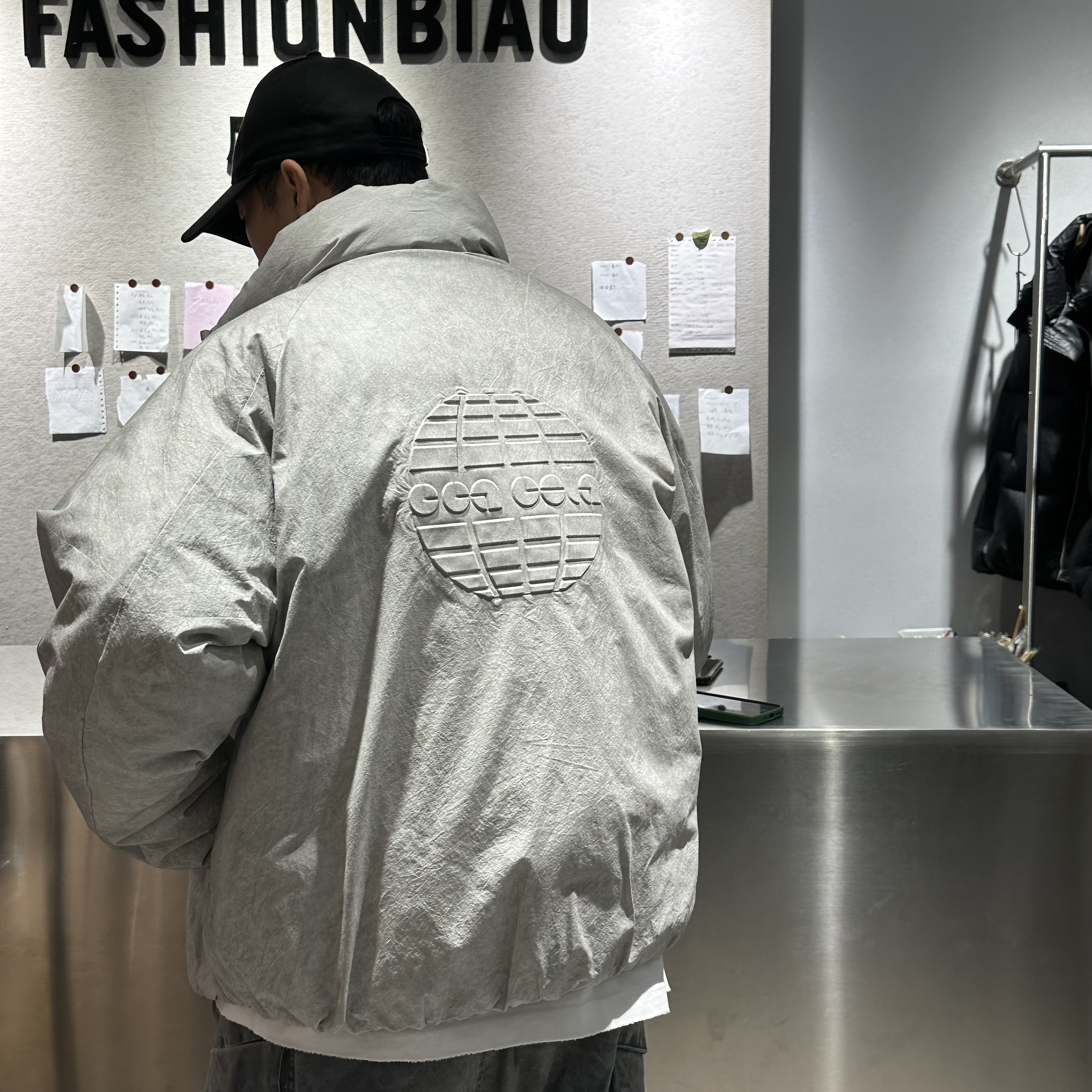 男冬季高街立领龟背面包服外套