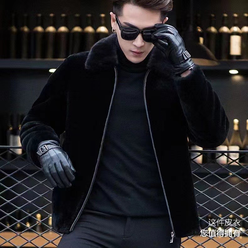 海宁【正品紫金男貂】男款冬季小母貂保暖抗寒貂大衣—【翻领款】