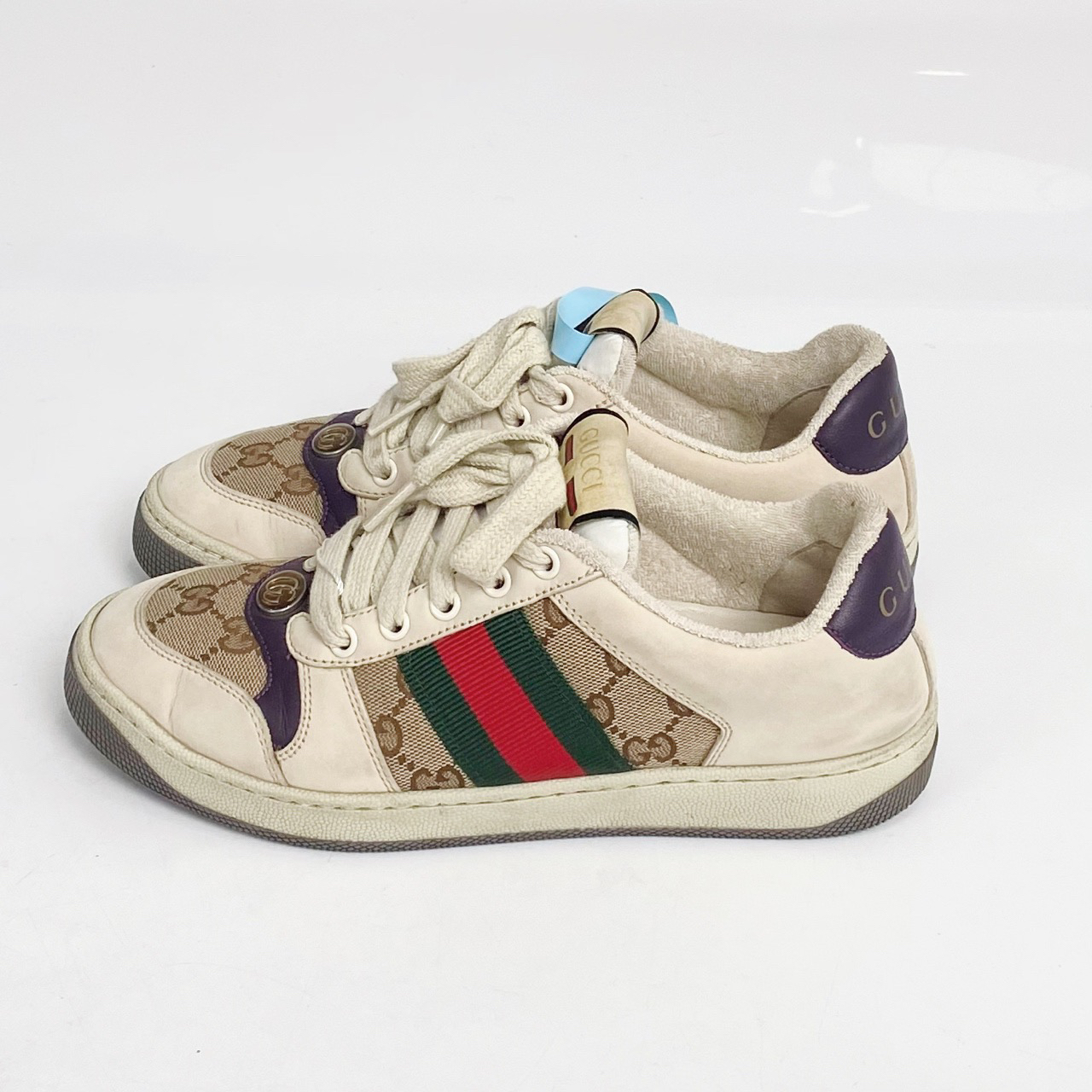 95新 GUCCI/古驰 36码 古驰Gucci 乌木紫脏脏鞋 98新 lm426
