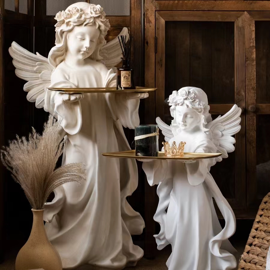 高级感的小物件天使摆件创意新款高端客厅搬家用品乔迁之喜一整套