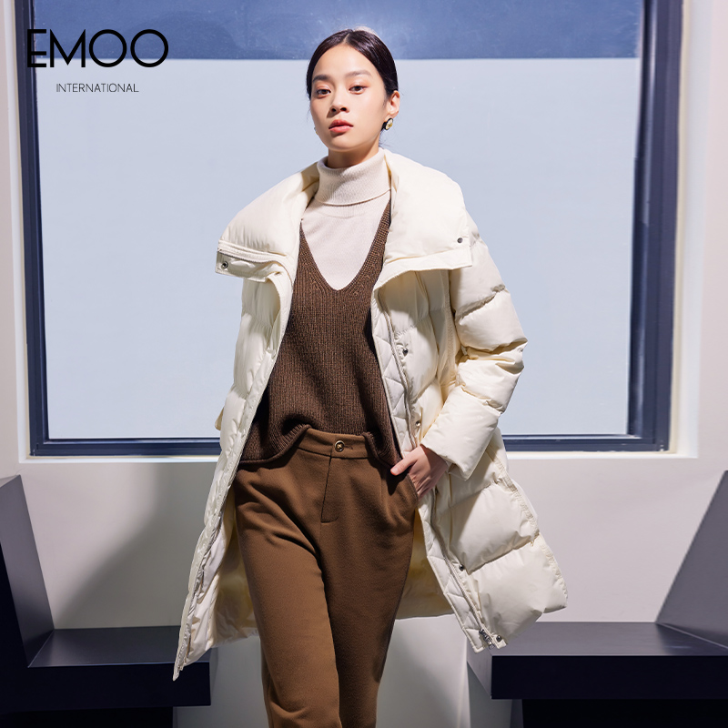 EMOO/杨门新款羽绒服时尚女士中长款冬季保暖简约质感E42Y039513