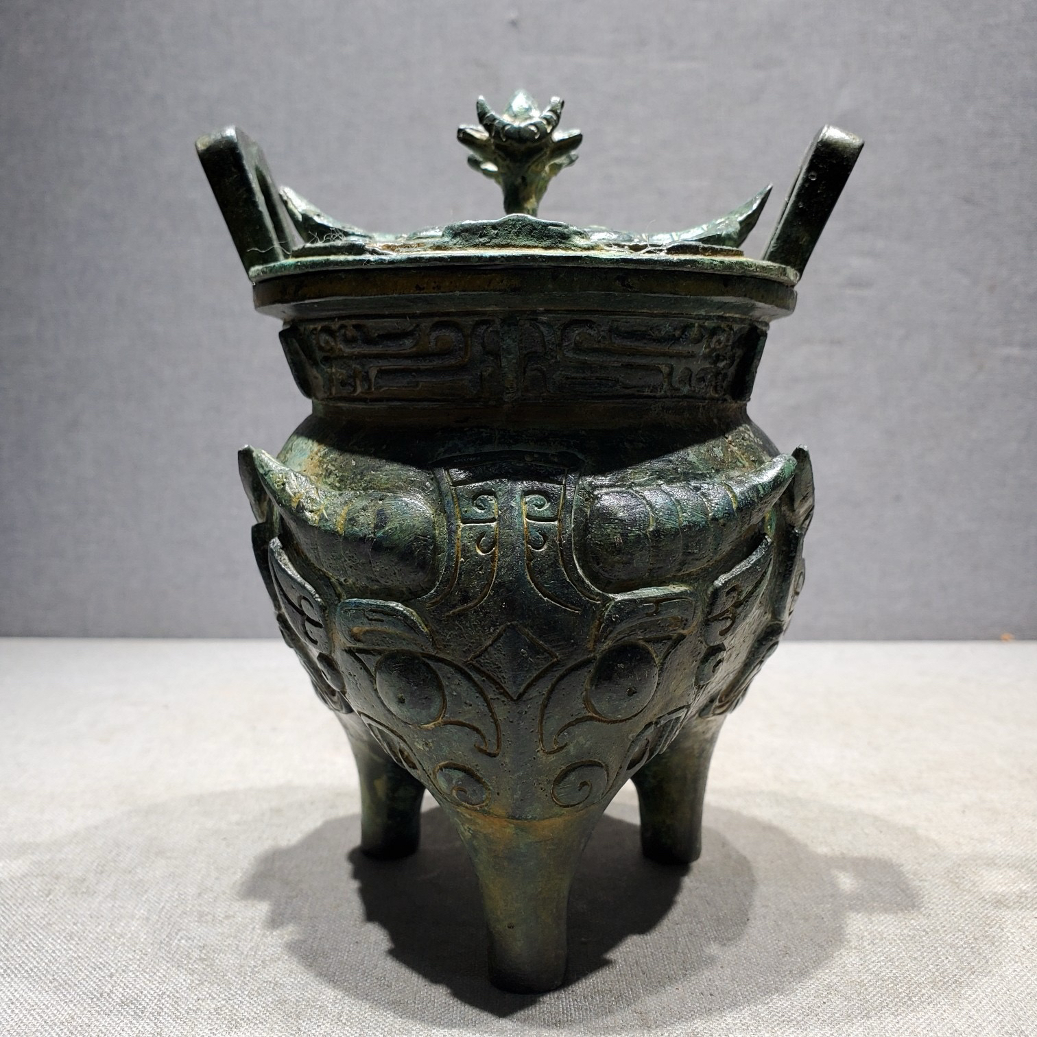 古铜坊复刻商代青铜器伯矩鬲鼎（缩小款） 摆件仿古青铜器